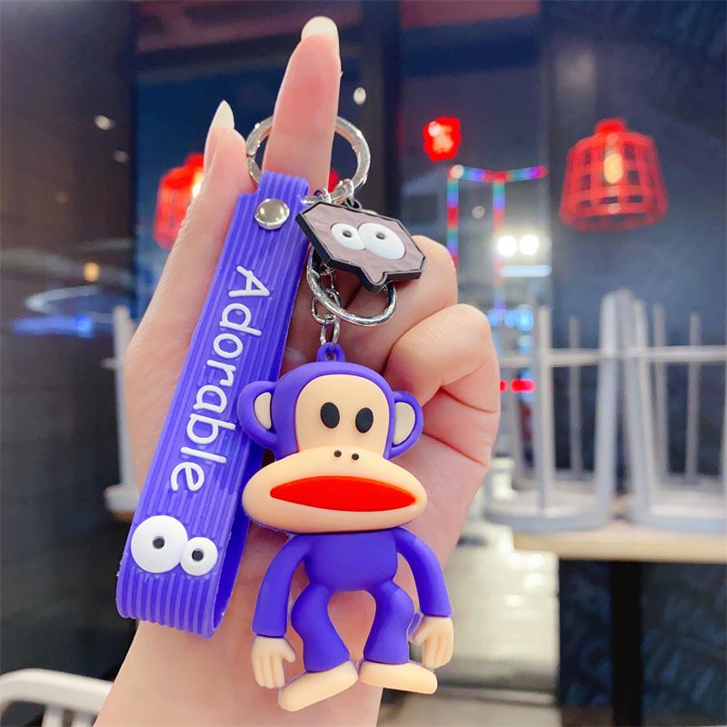 Cute Pop-Eyed Giraffe Keychain - Cartoon Animal Epoxy Bag Pendant