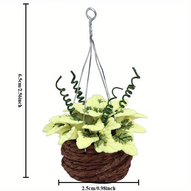 1pcs Hanging Basket Yellow Maple Resin Crafts Miniature Scene Ornament Pocket Furniture Ornament Home Decoration Miniature Ornaments Micro Landscape