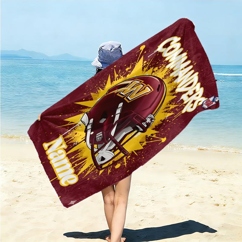 Personalized Kansas City Chiefs Helmet Beach Towel Microfiber Beach Towel Thin Absorbent for Beach Swimming Yoga Bath Sports. 0910363