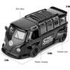 1/32 Scale Bus Transporter Model Car with Surfboards Convertible Camping Van, Zinc Alloy Pull Back Toy Car with Sound and Light for Kids Gift