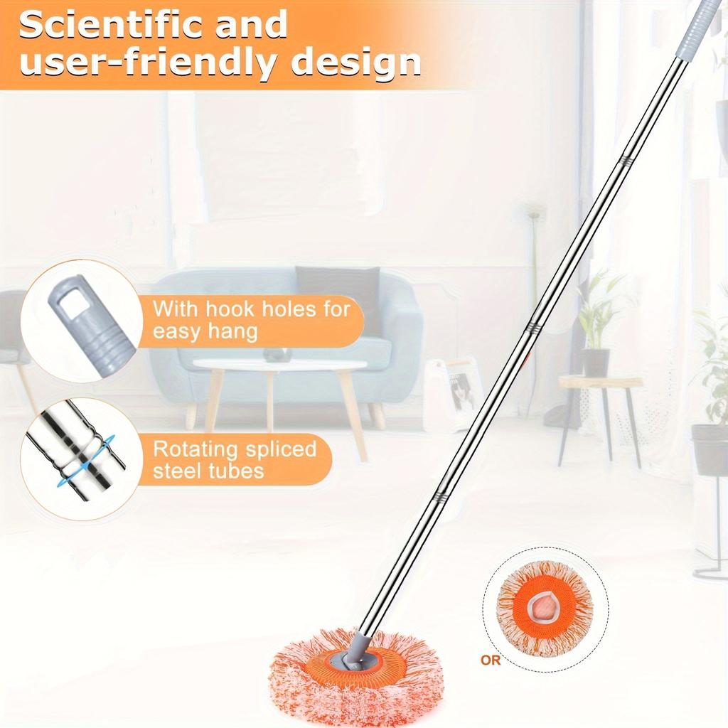 UNTIOR Cleaning Mop with Long Handle Round 360° Rotatable Removable High-rise Cleaning Supplies Household Ceiling Floor Cleaner