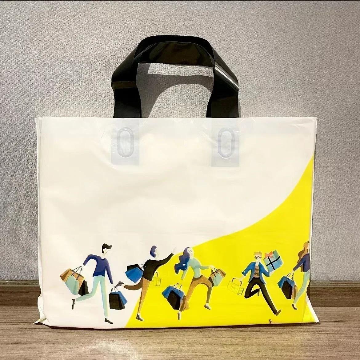

50piece Thick Clothing Store Package Bags Durable Men And Women Shopping Bags Cartoon Portable High Capacity Storage Pocket 35x25x8cm 50pcs