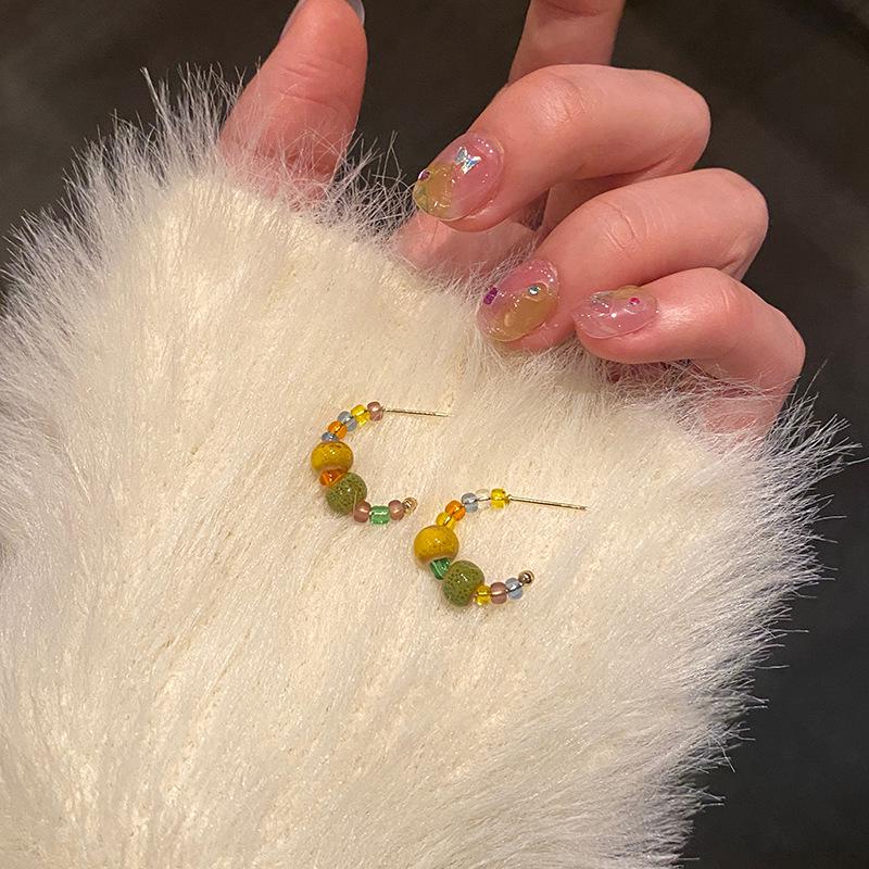 

Korean Retro Ceramic Beaded Earrings - New Chinese Style Ear Jewelry 2023