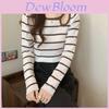 Loli Style Striped Sleeveless Knit Top With Cold Shoulder Design For Spring Fashion