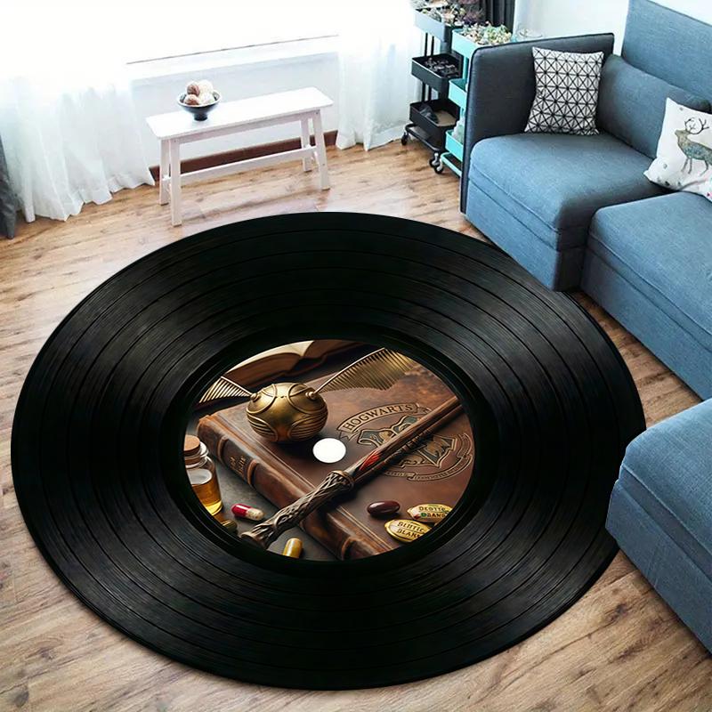 Dywan okrągły z fakturą flagi, Magiczny dywan okrągły, Dywan do salonu, sypialni, przed sofę, pokoju zabaw, Mata podłogowa antypoślizgowa