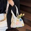 Crochet Mesh Beach Toted Bag,Bohemian Vacation Handbags Aesthetic Knit Shoulder Bag for Women Travel Bag KTB