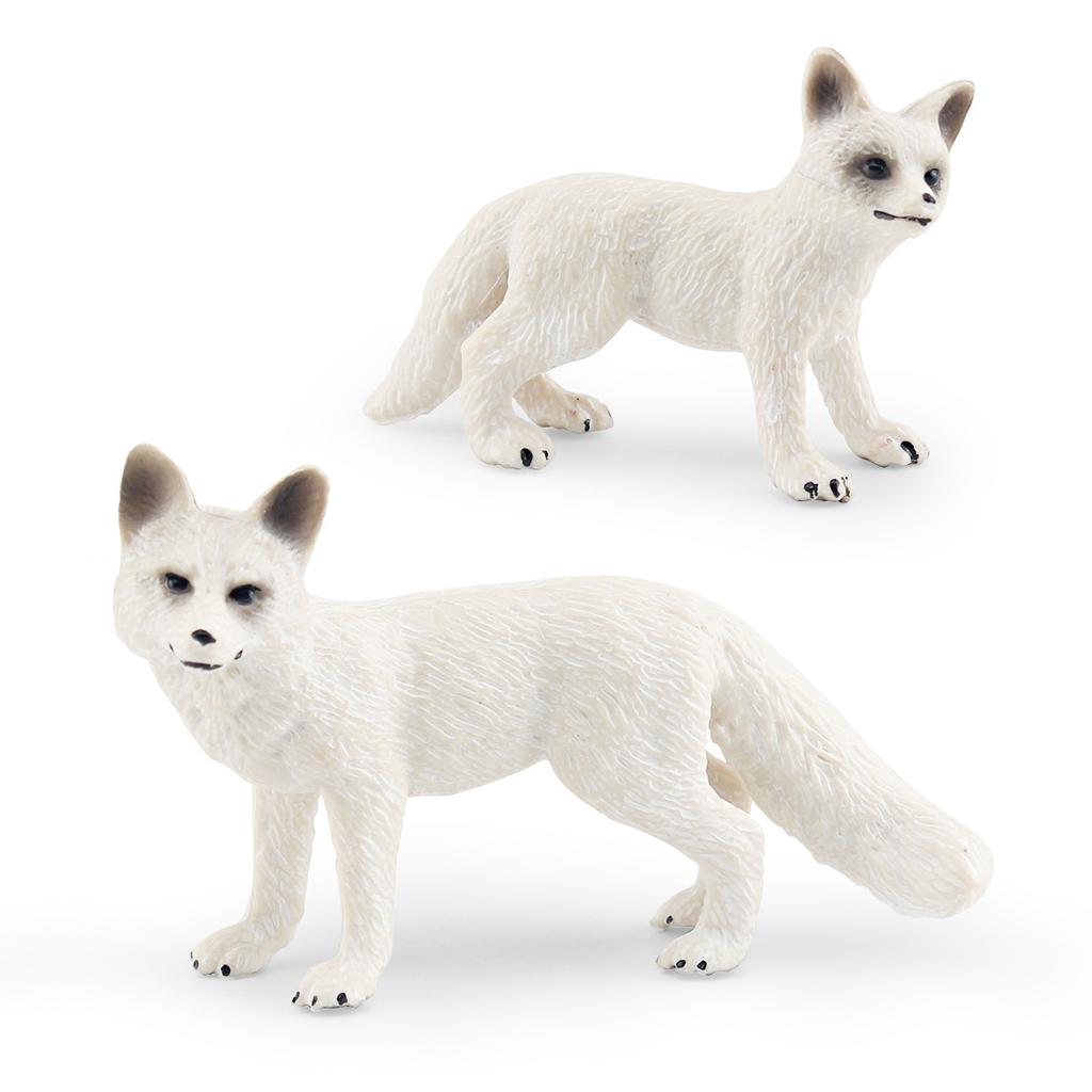 Supply Simulation 4 Polar Animal Fox Models, Arctic Fox And White Fox Static Ornament Doll Toys