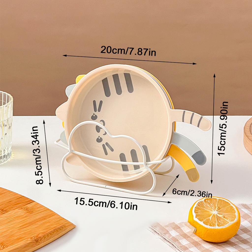 3/6Pcs Cute Plastic Food Plate With Handle Reusable Snack Cake Dessert Plate Spit Bone Dish Microwave Safe Kitchen Tableware