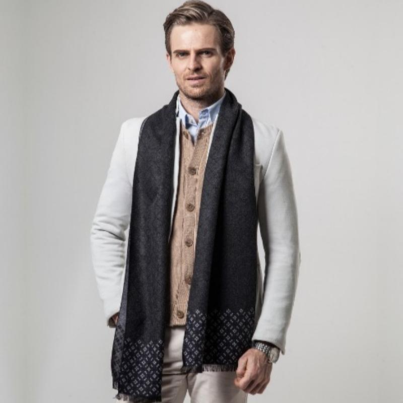 New Luxury Brand Business Mens Scarf Cashmere Scarfs Shawl High Quality Winter Warm Scarves Men