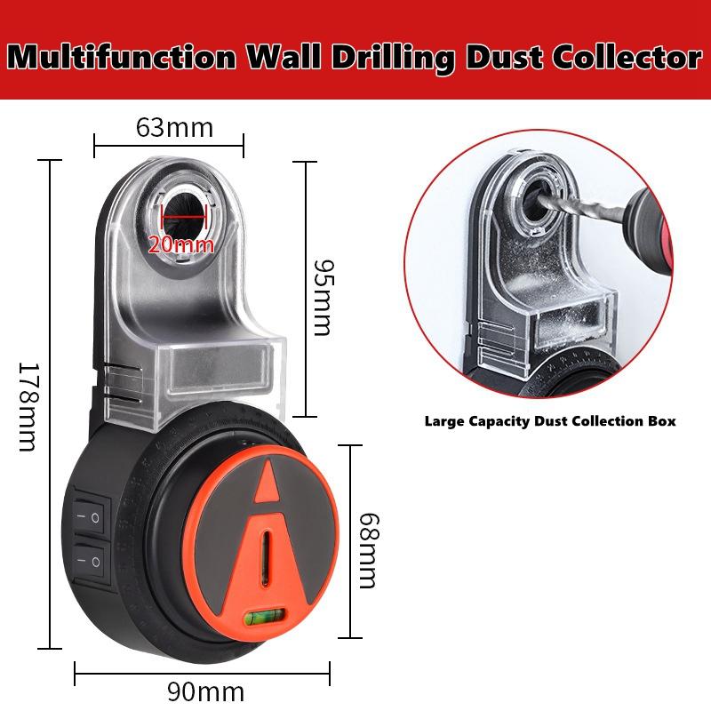 

Пылесборник для сверления 2 в 1 и лазерный уровень, вращающийся на 360°, пылесборник для сверления, электрическая самоклеящаяся вакуумная присоска для сверления