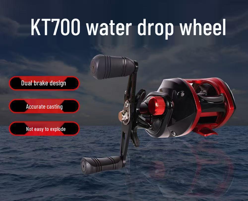 Full Metal Baitcasting Reel, No Backlash, Black Fish Wheel, Long Cast Water Drop, Micro Lure Raft Fishing