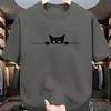 Unisexs New Summer Cute Kitten Print Soft And Breathable Round Neck Tshirt Outdoor Casual Versatile