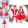 Soft Cotton Blend Children's Christmas Apparel Red Santa Suit For Boys And Girls