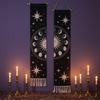 Fringed Tapestry, Soft Cotton with Sun Moon Star Prints Wall Hanging, Bohemian Style Doorway Curtain for Bedroom Living Room