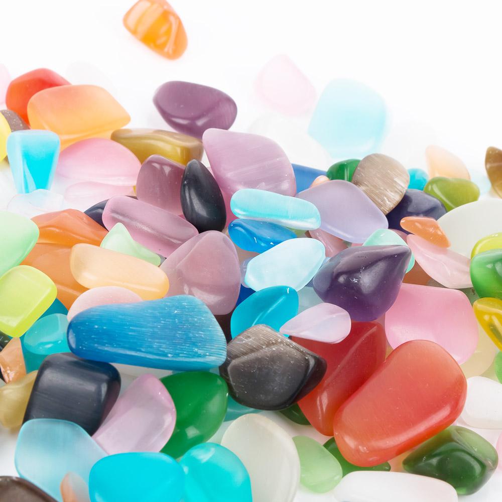 Healing Colorful Natural Tumbled Stones Fish Tank Decoration Micro Landscape Irregular Opal Stone