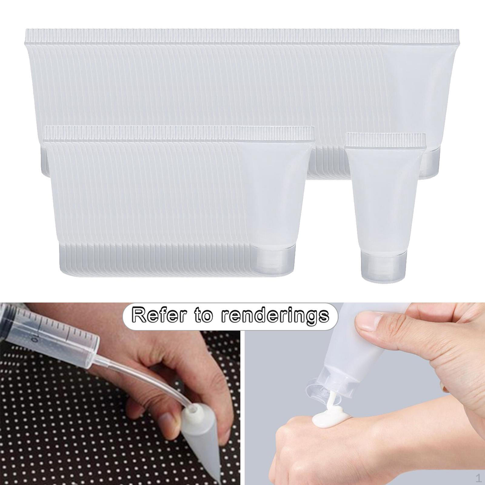 

100 Pieces Empty Bottle 5ml Portable Refillable Plastic Container for Hand Cosmetic Sun matte white