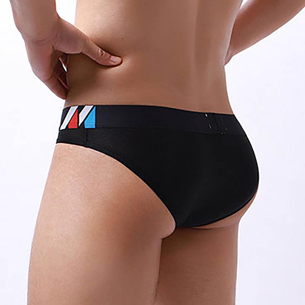 Men's Soft Stripe Splcing Briefs Underpants Knickers Shorts Sexy Underwear