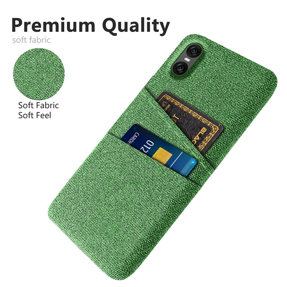 Pro Sony Xperia 10 VII Pouzdro Látka+Tvrdý PC Kryt na telefon s duálními sloty pro karty