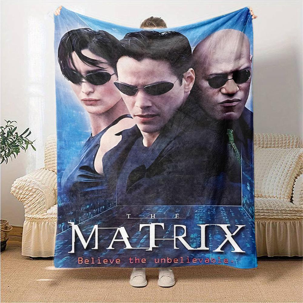 1pc Matrix Believe Flannel Blanket Soft Warm Throw for Home, Office, Travel, All-Season Cozy Bedding GiftL1067