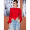 European and American Sexy Fashion Long sleeve Plastic DIY Top T-shirt Women Sexy Blouse T-shirt Top Tee