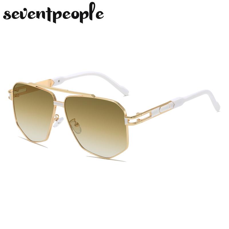 Oversized Hexagon Punk Sunglasses Men  Luxury Brand Vintage Steampunk Double Beam Sun Glasses Trendy Outdoor Shades For Male
