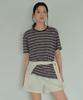 Wednesday Oasis For Woman Vintage Striped Short Sleeve T-Shirt_Brown(Wb6Tp25)
