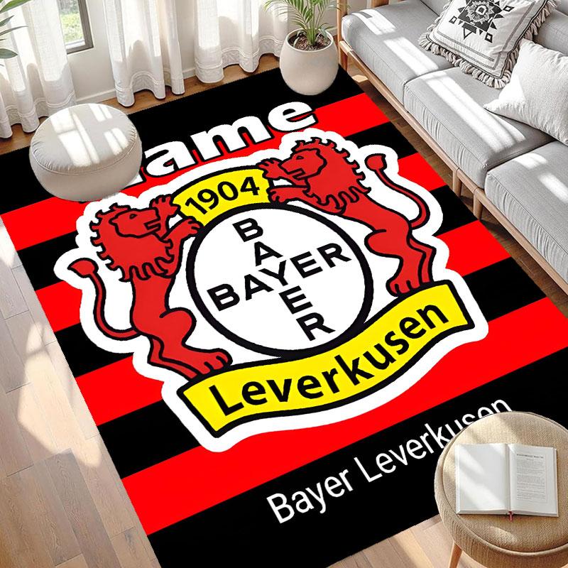 Benutzerdefinierter Name Personalisierter Bayer 04 Leverkusen Druckteppich, Vielseitiger Heimdekor-Teppich, für Spielzimmer, Wohnung, Balkon, Eingangsbereich, Flur Geschenk