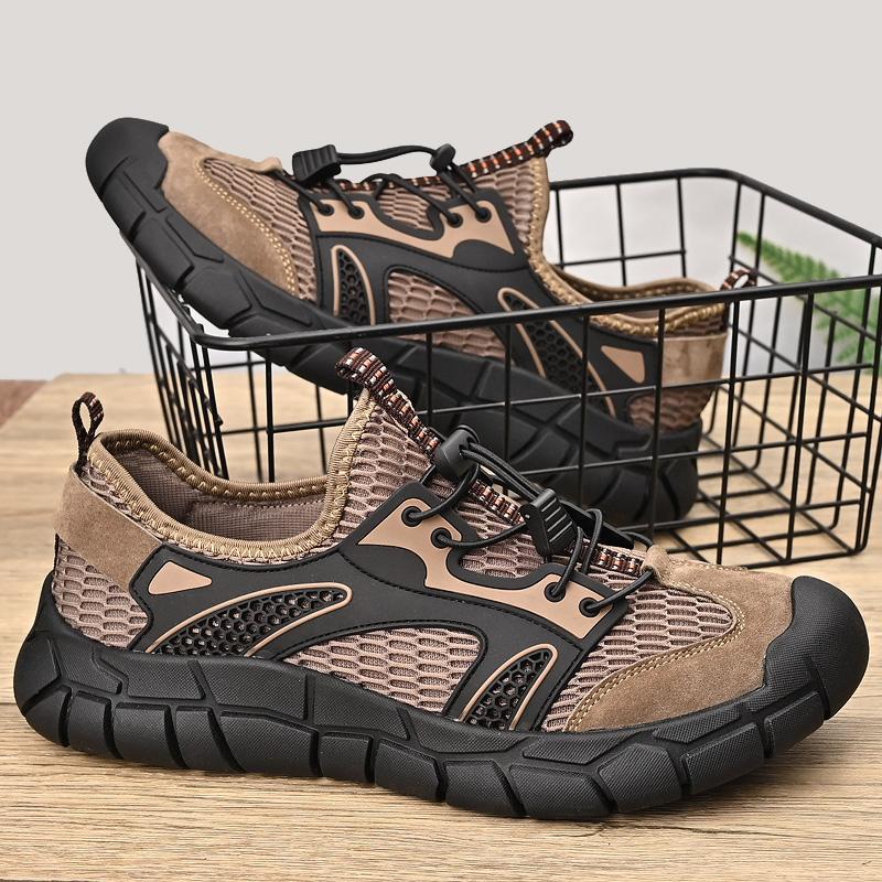 Outdoor Walking Shoes for Men Summer Mesh Camping Climbing Off Road Breathable Anti Slip Anti Hiking Wading Shoes Man