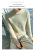 2024 Women's Autumn/Winter Wool Sweater - Solid Color, Thick Knit, Half-High Collar, Long Sleeve, Cable Knit Base Layer