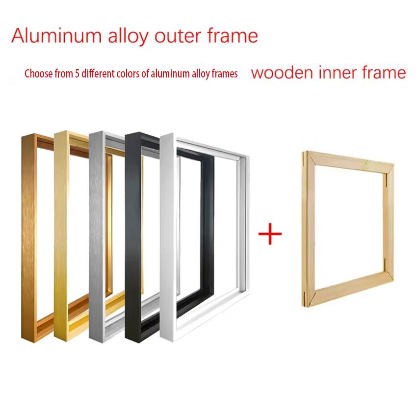 Medium Size Picture Frame DIY Aluminum, Alloy Canvas Painting Frame, For Oil Paintings Metal Frame, Home Decor Metal Art