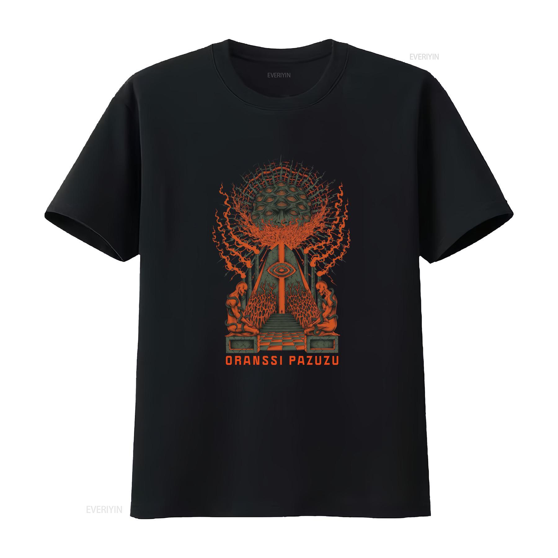 

Oranssi Pazuzu T Shirt Psychedelic Black Metal Finnish Band Inspired vintage Washed Comfortable Casual Stretched Versatile 4XL