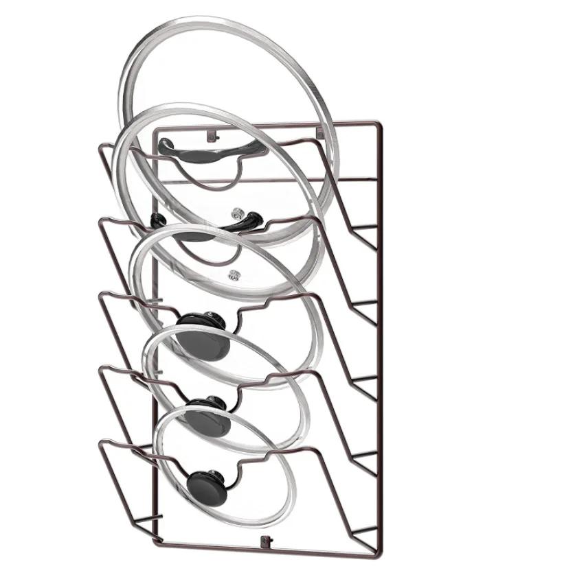 Pot Lid Rack Without Punching Wall-mounted Kitchen Storage Rack Kitchen Storage Iron Drain Storage Rack Organizer