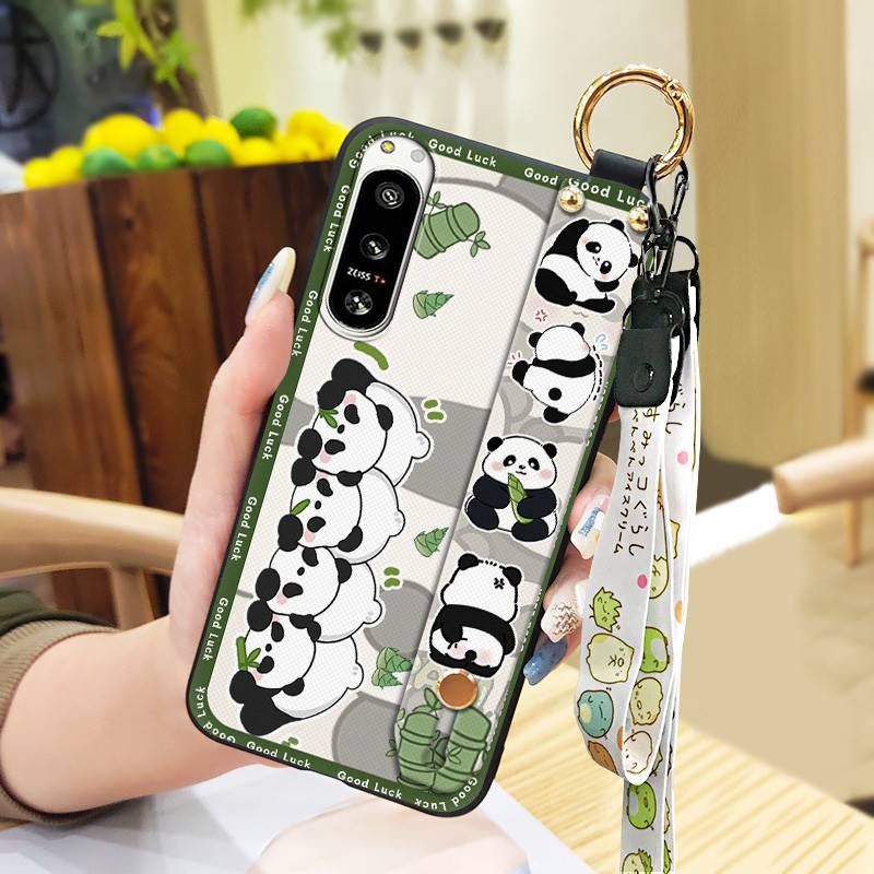 Panda Phone Holder Phone Case For Sony Xperia5 IV Durable Anti-knock Wristband Wrist Strap Waterproof Cute Soft case