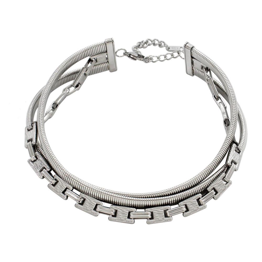 Three-Layer Korean-Style Titanium Clavicle Necklace for Women