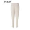 PORTS Women's Oatmeal Gray Slit-Hem Slim Casual Pants