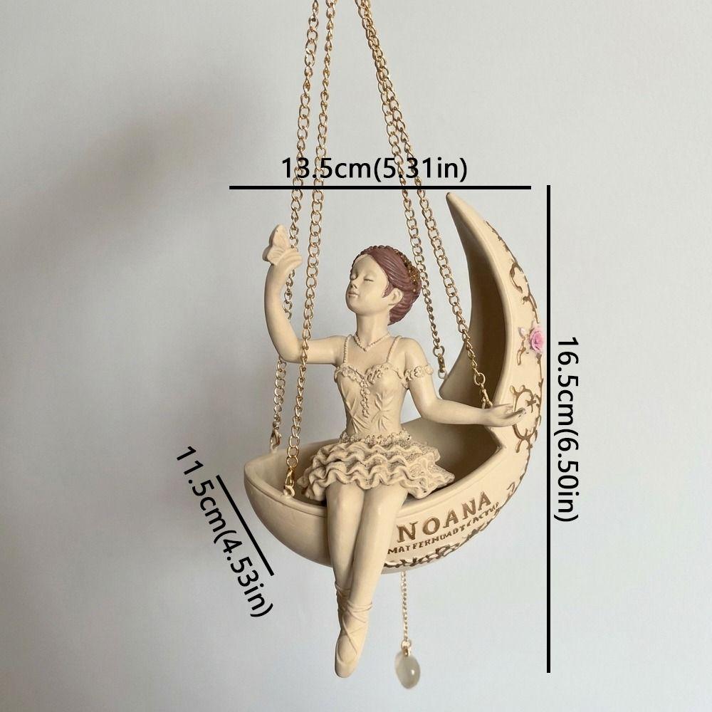 Resin Ballet Dancer Hanging Planter Fairy Hanging Plant Basket Home Balcony