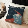 Art Painting Space Retro Alien Travel Landscape Cushion Cover Pillowcase Upholstery Sofa Throw Pillow Home Decor Pillowcas