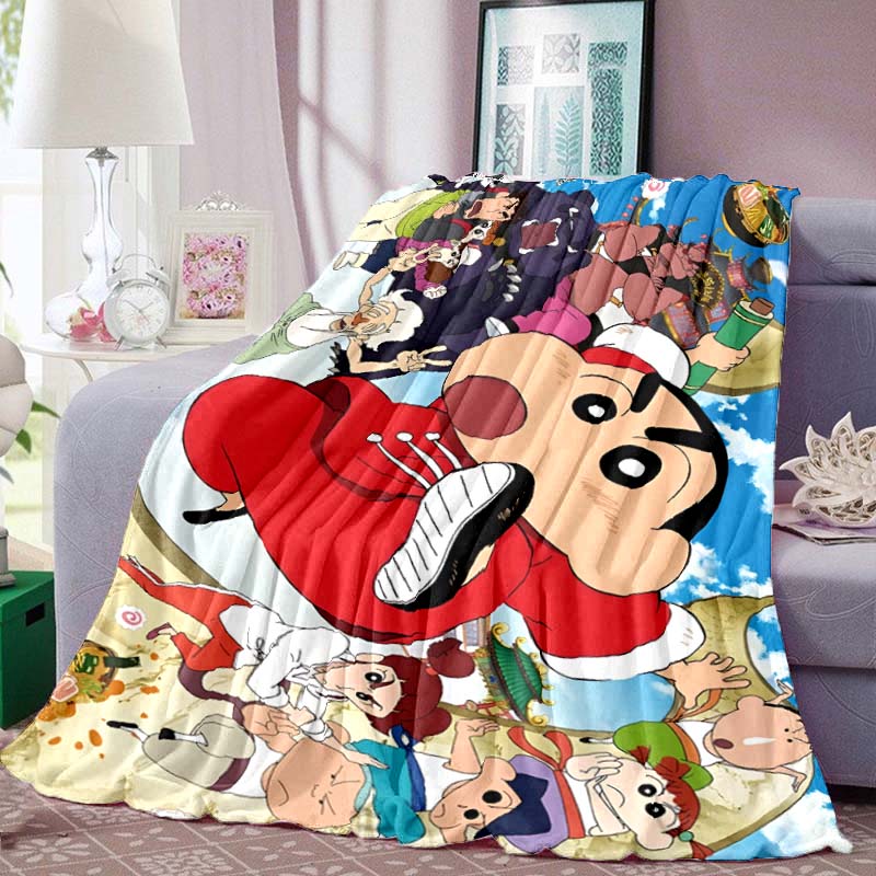

This Crayon Shin-chan cartoon blanket is made of warm and comfortable flannel and is suitable for bedrooms, sofas, beds, chairs, 75x90cm