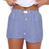 Women's Casual Loose-Fit Checkered Shorts