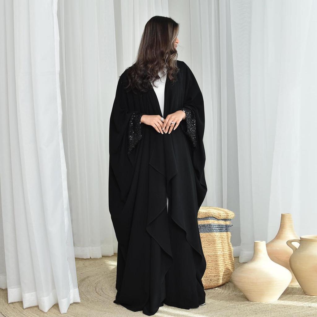 Modest Solid Color Abaya Cardigan - One Size Long Robe for Middle East and Dubai