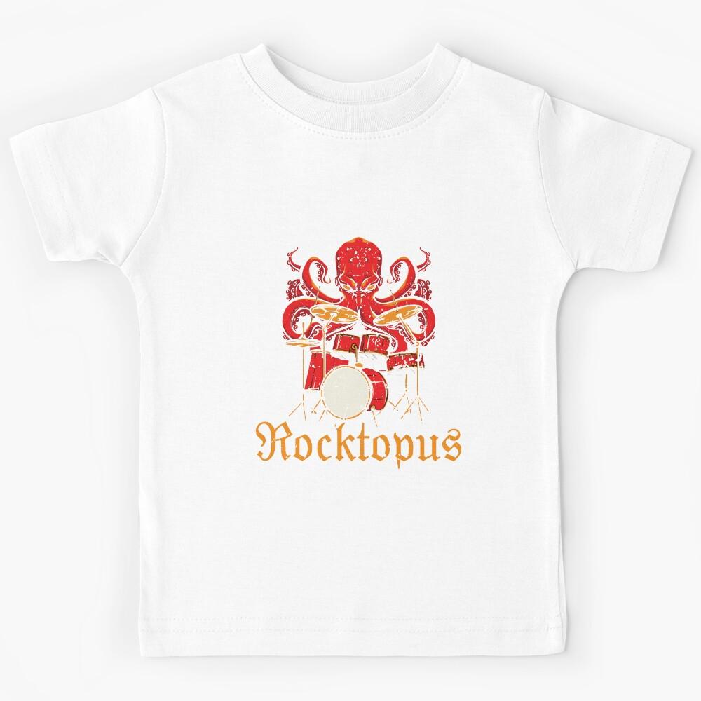Rocktopus Drums Octopus Drummer Gift Rock Music Kids T-Shirt 130