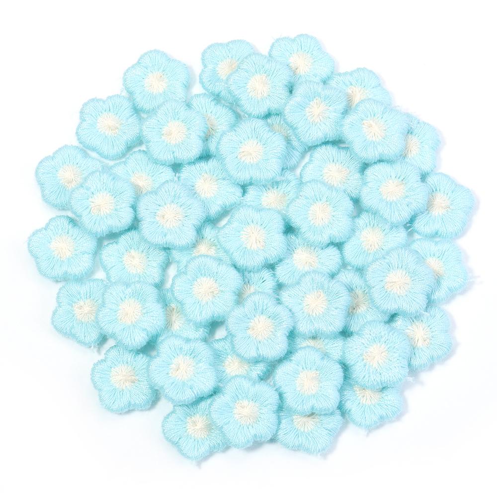50 Stück/Los Mini Handgemachte Gestickte Blumenflicken Bunte Pflaumenblüten Applikation DIY Kleidung Kopfbedeckung Dekor Nähzubehör