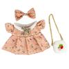 Girl Doll Clothes Accessories with Shoes Bow Bag for 20cm Dolls Floral Print Cute Girl Doll Clothing