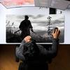XXL Large Gaming Mouse Pad Musashi Miyamoto Japanese Ronin Katana Mountain Ink Art Desk Mat Non-Slip Rubber Keyboard Mouse Mats
