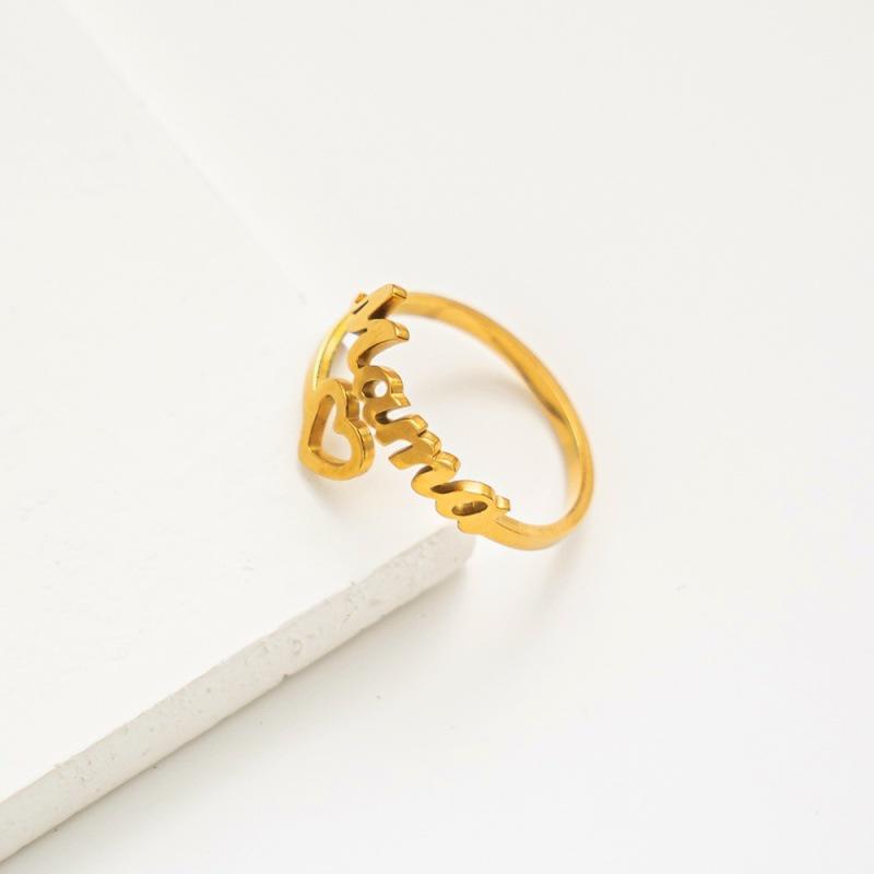 Stainless Steel Adjustable Mom Ring - European American Fashion Letter Design for Mother's Day Gift