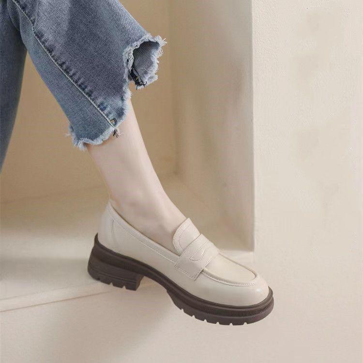 Women's British-Style Thick Sole Loafers, 2025 Trending, Genuine Soft Leather, Versatile & Comfortable.
