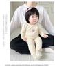 Embroidered Heart Long Johns Pajama Set for Baby Girls - Autumn Two-Piece Homewear