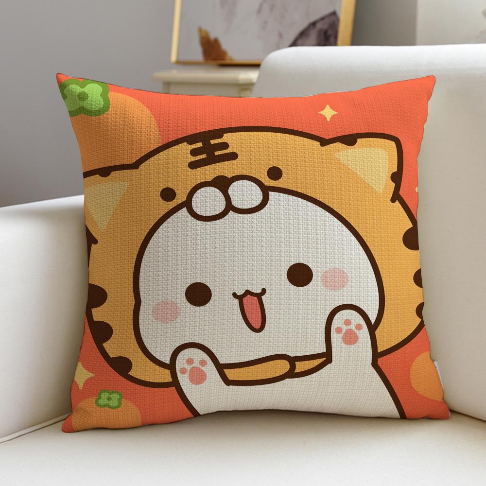 Squishy MMochi CatS Cushion Cover Breathable and skinfriendly linen pillowcase square removable and washable cushion