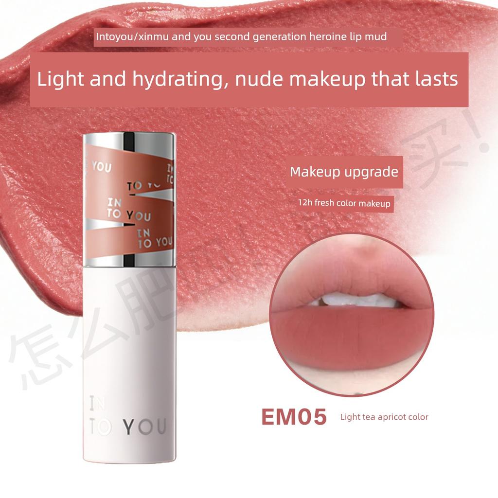 Upgraded to the Second Generation! in Stock into You Lip Mud Heroine Lip Glaze Moisturizing and Brightening Intoyou Menglan Collaboration