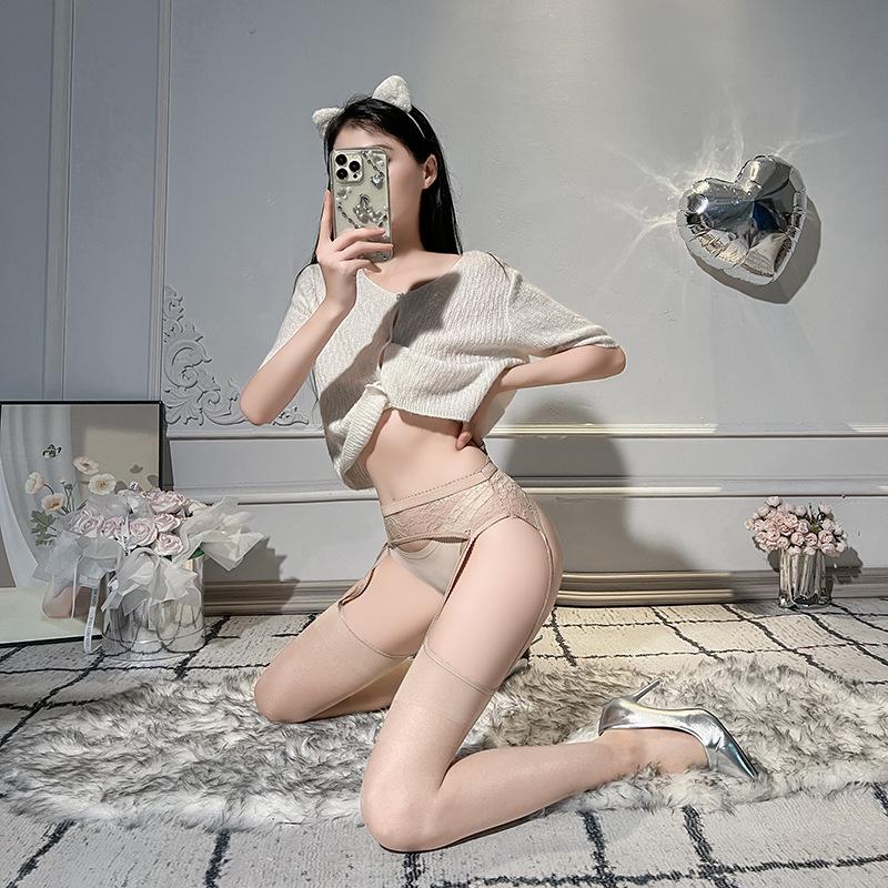 Sex Stockings Sexy White Silk Ultra-thin Transparent High Stockings Stockings Lace Lace Lure Lure Over Knee Suspenders Black Silk Sao